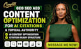 optimize website content with GEO SEO aeo for ai citations and topical authority