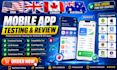 do mobile app testing QA testing usability testing and android IOS app reviews