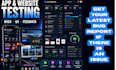 assist in website testing user testing app testing with 12 testers and feedback
