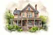 do watercolor house painting