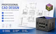 design custom pcb case, cad   product enclosure, assembly technical drawing