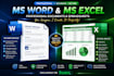 do expert ms word formatting, data entry, and excel spreadsheet work