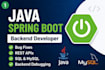 debug and fix java spring boot rest API backend issues