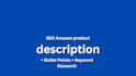 write SEO amazon product description and listing
