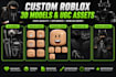 create high quality roblox ugc, 3d model, dynamic head, roblox face, and custom