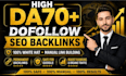 build USA da 70 dofollow SEO backlinks with manual link building