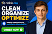 clean organize optimize nimble CRM contacts duplicate records and data quality