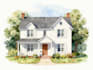 paint watercolor house portrait