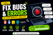 fix bugs in react HTML CSS javascript website fast