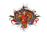 create illustrations in traditional tattoo or vintage design
