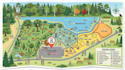 illustrated site plan, visitor map, wayfinding map and property map design