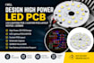 design high power led pcb, led lighting pcb, custom pcb layout, mcpcb, gerber