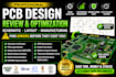 review your pcb schematic and pcb layout for errors and optimization