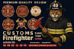 design custom firefighter t shirt design