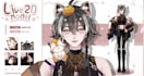 do live2d, 3d vtuber character , face rig vrchat vriod model, furry avatar vrm