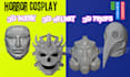 custom 3d cosplay model, 3d cosplay mask stl helmt armor prop design