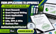 do grant research, grant proposal, grant writing and grant application
