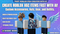 create custom roblox ugc items and accessories using ai and 3d