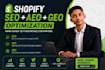 do shopify SEO aeo and GEO optimization for higher rankings