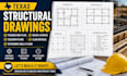 draw texas structural foundation plan, beam, column, slab, retaining wall plans