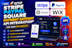 do api integrate in stripe paypal square payment gateway for wix website