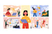 create vector doodle flat illustration in my style