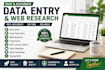 do professional data entry, copy paste, and web research