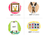 design creative hand drawn art studio logo