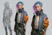 cyberpunk female character desing