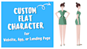 design custom flat character in vector style