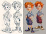 design creative cute 2d cartoon character