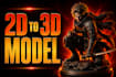 convert 2d image, anime, vtuber and logo into 3d stl model