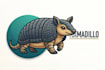 design a creative armadillo mascot logo with unique concepts