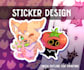 create chibi artstyle sticker design