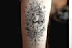 custom black and white tattoo design