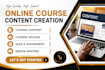 create online course content coaching lessons elearning course website