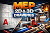 create mep shop drawings, hvac, plumbing, and autocad drawings