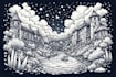 draw doodle wall art, mural and decal illustration