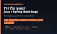 fix bugs and errors in your java spring boot application