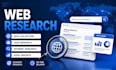 web research, data collection and internet research