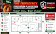 design a custom fire emergency evacuation plan, diagram