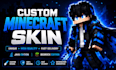 design custom minecraft skin, minecraft character and hypixel skin