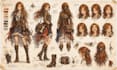 draw anime character sheet expression sheet and character reference