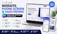 create website mockup, phone screen mockup, saas promo in canva