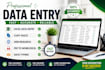 do excel data entry, data typing and web research