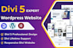 design divi theme, divi 5, divi website and wordpress divi website