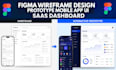 do figma wireframe design, prototype mobile app ui saas dashboard