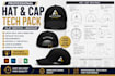 create hat and cap tech pack with flat sketch design