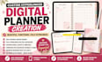 design hyperlinked planner etsy digital planner template calender journal design