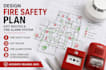 design fire safety plan, exit routes and fire alarm system